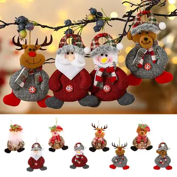 1 шт. Рождественские украшения для плюшевых кукол, Рождественские булавки для Санта-Клауса, Художественные куклы, подвески, Рождественская одежда, Ткань в виде елки, Маленький декор A6G5