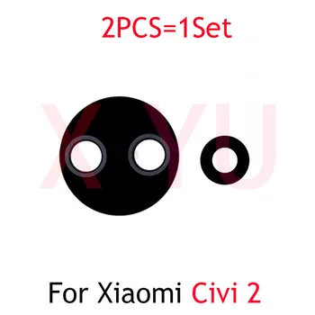10 комплектов 20 штук для объектива камеры заднего вида Xiaomi Mi Civi 2, Стеклянная крышка с клейкой наклейкой, запчасти для ремонта