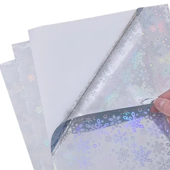 20 листов Лазерной наклейки формата А4, водонепроницаемая Голографическая Виниловая бумага для струйной печати из ПЭТ-гладкого винила со снежинками