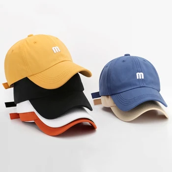 2023 Женская бейсбольная кепка с изогнутым карнизом с вышивкой буквой M Для взрослых Мужчин, Солнцезащитная кепка с козырьком, Аксессуары для женской одежды