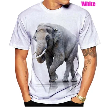 2023 Новая мода Слон 3D печать Мужская повседневная рубашка Топы с животными футболка