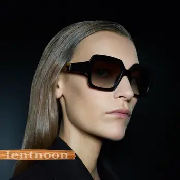 2023 Новые квадратные солнцезащитные очки в ацетатной оправе Mary Diamond Checker для женщин с постепенными линзами Модные очки с металлическим рисунком