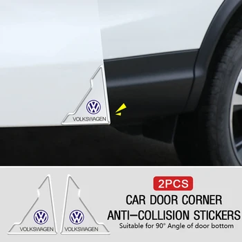 2шт Прозрачная Защитная крышка угла двери автомобиля Защита края от царапин при столкновении для Volkswagen VW GOLF Polo TOURAN PASSAT