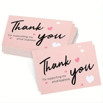 30шт поздравительных открыток с розовыми сердечками для упаковки подарочной коробки Праздничная пекарня Цветочный магазин Малый бизнес