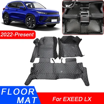 3D-объемный автомобильный коврик для пола, подкладки для ног, водонепроницаемый ковер из искусственной кожи, Автоаксессуары для EXEED LX 2022 2023 2024 2025