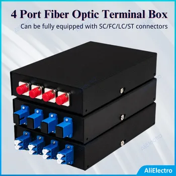 4-портовая оптоволоконная коммутационная панель UPC, настольная Клеммная коробка для оптического волокна с косичкой SC / FC/LC
