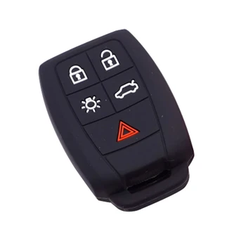 5 Кнопок Smart Car Key Shell Чехол Подходит для Volvo XC90 S60 C70 C30 V50 S40 2006 2007 2008 2009 Черный Силиконовый