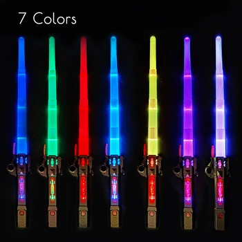7 цветов RGB Лазерный меч Выдвижной Мигающий Световой Меч Игрушка Детский Реквизит для ролевых игр Загорающаяся Выдвижная игрушка в подарок