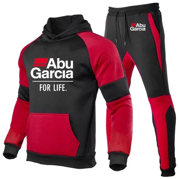 Abu Garcia For Life Printing Fashion 2023 Новый мужской спортивный костюм сращивания, толстовки, хлопковая толстовка для отдыха, спортивные штаны, комплект из 2 предметов