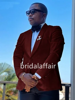 Bridalaffairr, Мужской приталенный костюм из 2 предметов, жакет с отворотом, Брюки, однотонный блейзер, Свадебные брюки, пальто 2023
