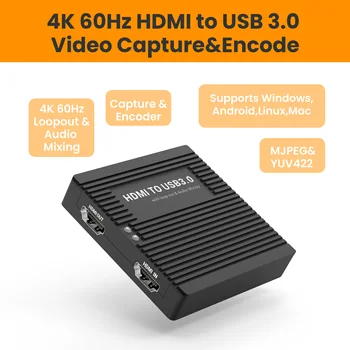 LCC380 4K60Hz Запись с HDMI На USB3.0 с циклическим выводом и микшированием звука, HDMI На UVC / UAC, YUV422, запись 1080P60, линейный вход + микрофонный вход + динамик