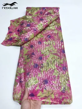 Madison-Роскошная Кружевная ткань в Африканском стиле с Принтом для Женщин, Вечернее платье, Материал 