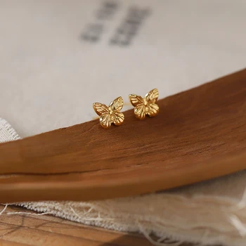 MODAGIRL Позолоченные Очаровательные Крошечные серьги-гвоздики с бабочками из нержавеющей стали для подарка подруге и любовнику