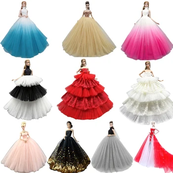 NK Благородное платье принцессы на выбор, Элегантная свадебная юбка для леди, модная одежда для куклы Барби, аксессуары, подарочная игрушка для девочек JJ
