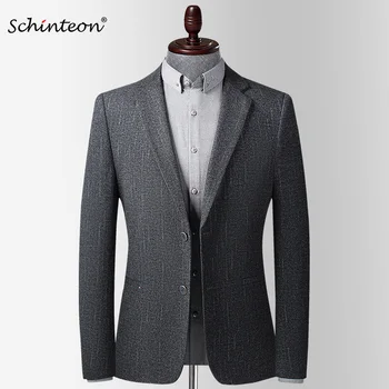 Schinteon, осенне-зимний блейзер, куртка, приталенная верхняя одежда, Элегантный повседневный высококачественный мужской костюм для вечеринки, свадьбы, новинка 2023 года