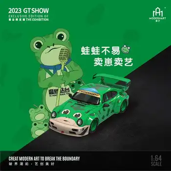 TIME MICRO Modern Art 1: 64 RWB 964 Frog Livery 2023 GT SHOW Edition 2023, Отлитая под давлением модель автомобиля