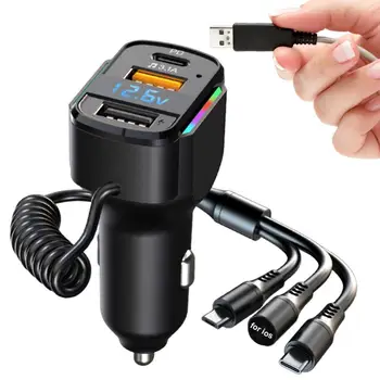 USB Адаптер Автомобильного Зарядного Устройства 3 В 1 Pd USB Быстрая Зарядная Головка Для Автомобилей Road Trip Essentials Аксессуары Для Интерьера