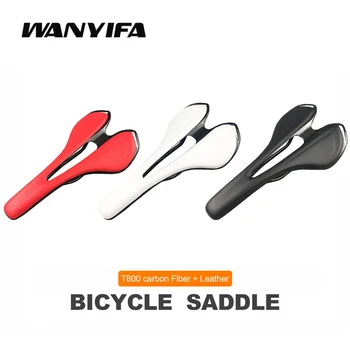 Wanyifa 3k Сверхлегкое Кожаное Карбоновое Седло MTB Для велосипеда, Седло для велосипеда, Аксессуары для велосипеда