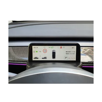 Автомобильный головной дисплей, экран рулевого колеса, дисплей мощности и скорости, 4,6-дюймовая IPS мини-ЖК-панель приборной панели для Tesla Model Y / 3