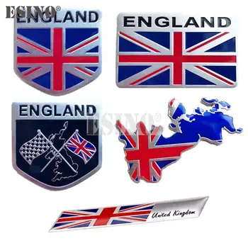 Автомобильный стайлинг, Национальный флаг Англии, 3D Металл, хром, алюминиевый сплав, Декоративная эмблема, Клейкий значок, наклейка, наклейка для автоаксессуаров