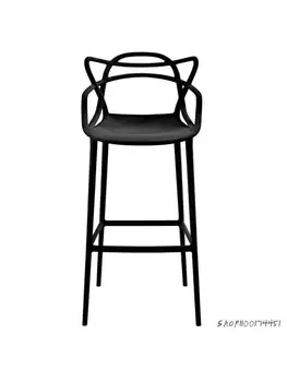 Арабесковый барный стул со спинкой в европейском стиле, барный стул для дома, простой высокий стул для балкона, уличный пластиковый барный стул для отдыха, дизайн