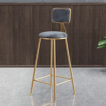 Барные стулья на стойке регистрации Современный ресторан Кафе Макияж Роскошный Металлический Дизайнерский стульчик для кухни Мебель Banco Alto HY