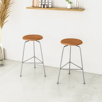 Высокие кухонные табуреты Nordic Дизайнерский Эргономичный стульчик для приема гостей для кухонной стойки Металлическая мебель класса люкс Silla De Bar HY