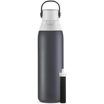 Герметичная бутылка для воды с фильтром из нержавеющей стали, карбон, 20 унций