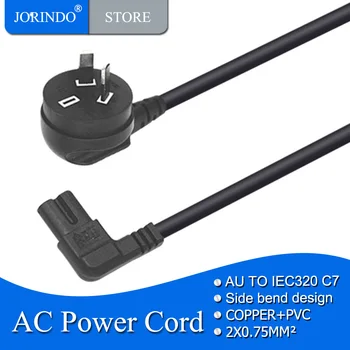 Двухконтактный штекер JORINDO австралийского стандарта с боковым изгибом в форме рисунка 8, шнур питания переменного тока от AU до удлинителя IEC320 C7 длиной 2 м/6,56 фута