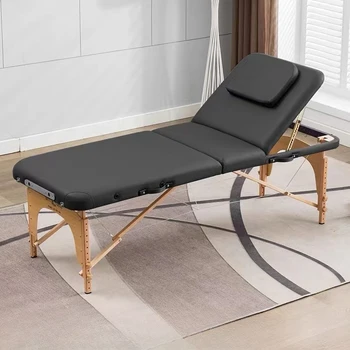 Деревянная складная массажная кровать для осмотра лица, терапии, педикюра, массажной кровати, стола для массажа, мебели для красоты BL50AM