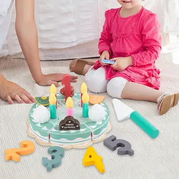 Деревянные Режущие Игрушки для торта на День Рождения, Пищевые Игрушки для мальчиков и девочек Дошкольного возраста.