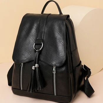 Дизайн женского рюкзака, высококачественная кожаная сумка через плечо, модная школьная сумка, Многофункциональный дорожный рюкзак большой емкости Mochila