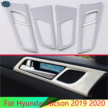 Для Hyundai Tucson 2019 2020 Автомобильные Аксессуары ABS Хромированная Внутренняя Дверная ручка Крышка Защелка Чаши Отделка Вставка Рамка Рамка Украшение