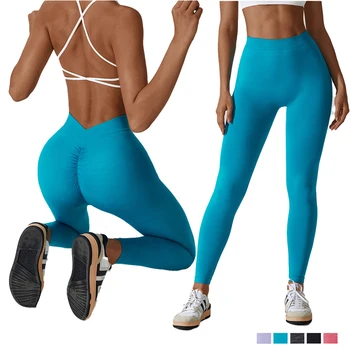 Женские леггинсы для йоги из бесшовной катионной ткани, стрейчевые брюки для фитнеса, женская спортивная одежда, впитывающая влагу, Спортивные брюки для бега в тренажерном зале