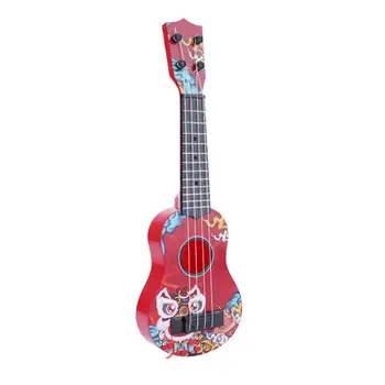 Игрушка-гитара с красочным принтом, детская игрушка-гитара с мультяшным принтом и чистым звуком, портативная мини-гавайская гитара для малышей.