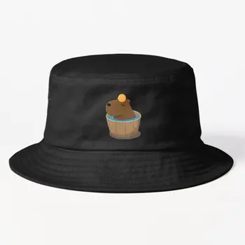 Капибара с оранжевой широкополой шляпой Черная уличная однотонная Солнцезащитная Мужская Спортивная Повседневная кепка для мальчиков Летние рыбаки