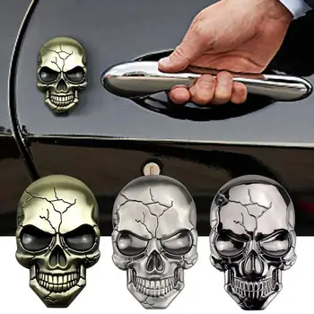 Креативные 3D наклейки с черепом, Металлический сердитый скелет, Аксессуары с черепом, наклейка на эмблему скелета автомобиля, значок для мобильного телефона, сверхмощный для автомобилей