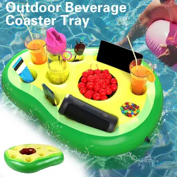 Креативный бар с водяным льдом, Утолщенный Надувной Плавающий держатель для напитков, Поднос для ужина, Летний Складной поднос для хранения фруктов