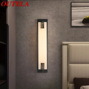 Латунный настенный светильник OUTELA LED, современные роскошные мраморные бра, декор для дома, спальня, гостиная, коридор