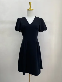 Летнее новое платье, кружевной короткий рукав, волнистый дизайн, талия для похудения, элегантный интеллектуал от wan wan sweet