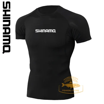 Летний костюм для рыбалки 2023, мужская спортивная компрессионная рубашка с коротким рукавом из дышащей сетки, Быстросохнущая рубашка для бега, футболка для фитнеса