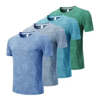 Летняя спортивная футболка с коротким рукавом для занятий спортом на открытом воздухе, мужская свободная повседневная одежда большого размера, быстросохнущая одежда для занятий фитнесом.