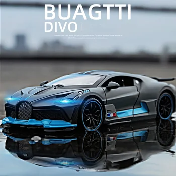 Литая под давлением металлическая модель игрушечного автомобиля A3 1/32 Bugatti Divo Игрушечные транспортные средства Миниатюрная модель автомобиля с легкими игрушками для мальчиков Рождество для детей