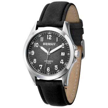 Механические наручные часы BERNY Men Automatic Watch ST2130 со светящимся сапфиром и роскошной пряжкой из нержавеющей стали, механические наручные часы для мужчин, водонепроницаемые 10ATM