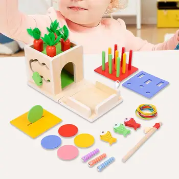 Монтессори Игровой Набор для Малышей Деревянная Коробка Для Игрушек Набор Монтессори Развивающие Игрушки для Малышей Развивающие Игрушки для детей 1 2 3 лет