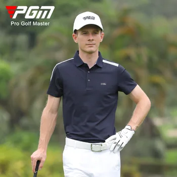 Мужская летняя спортивная футболка PGM Golf с коротким рукавом, дышащий спортивный топ из мягкого эластичного материала