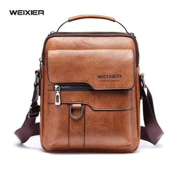 Мужская сумка WEIXIER через плечо, сумки через плечо, винтажные мужские сумки, мужская сумка из искусственной кожи большой емкости, сумки-мессенджеры, сумка-тоут