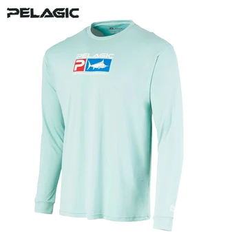 Мужская футболка Pelagic для рыбалки UPF 50 +, одежда для рыбалки, Спортивная толстовка на открытом воздухе с длинным рукавом, Повседневная дышащая Верхняя одежда с защитой от ультрафиолета