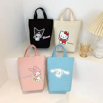 Мультяшная Холщовая Сумка Sanrio Watercup Bag Kuromi Mymelody Cinnamoroll Портативная Косметичка Go Out Play Bag Подарок для Друга Подарок
