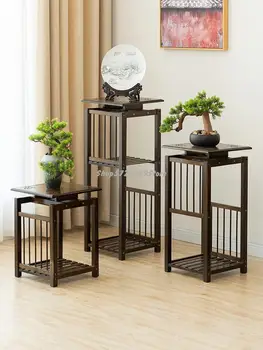 Новая китайская подставка для цветов, подставка для бонсай, балкон, деревянный цветочный столик, бамбуковый столик, простая современная гостиная в стиле дзен